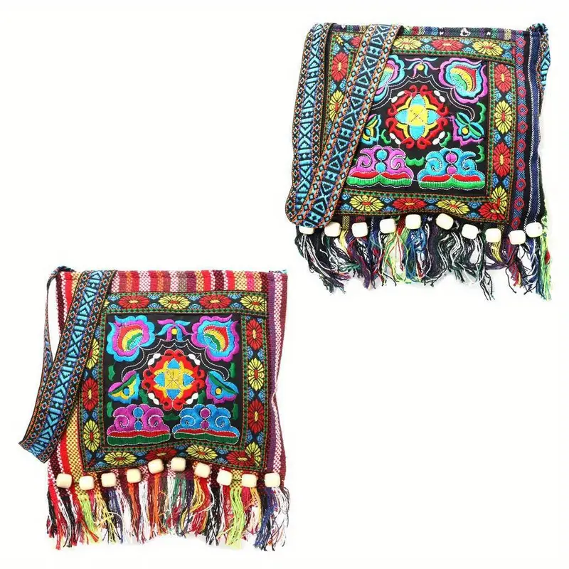 Etnik Bohem Çanta | Püsküllü Otantik Crossbody Çanta Modelleri Festival Çantası Bohem Kombin