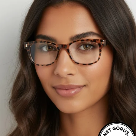 3 numara yakın okuma gözlüğü, esnek yaylı leopar çerçeve model